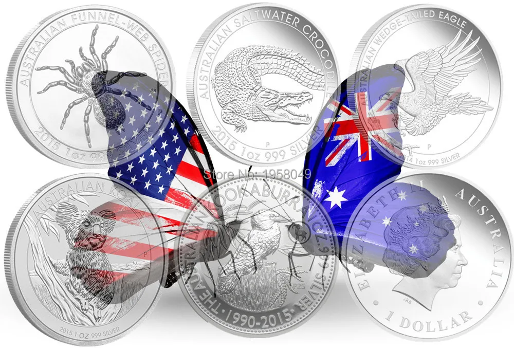 

Free shipping Mix 50pcs/lot,2015 Australian 1Oz Silver Coin
