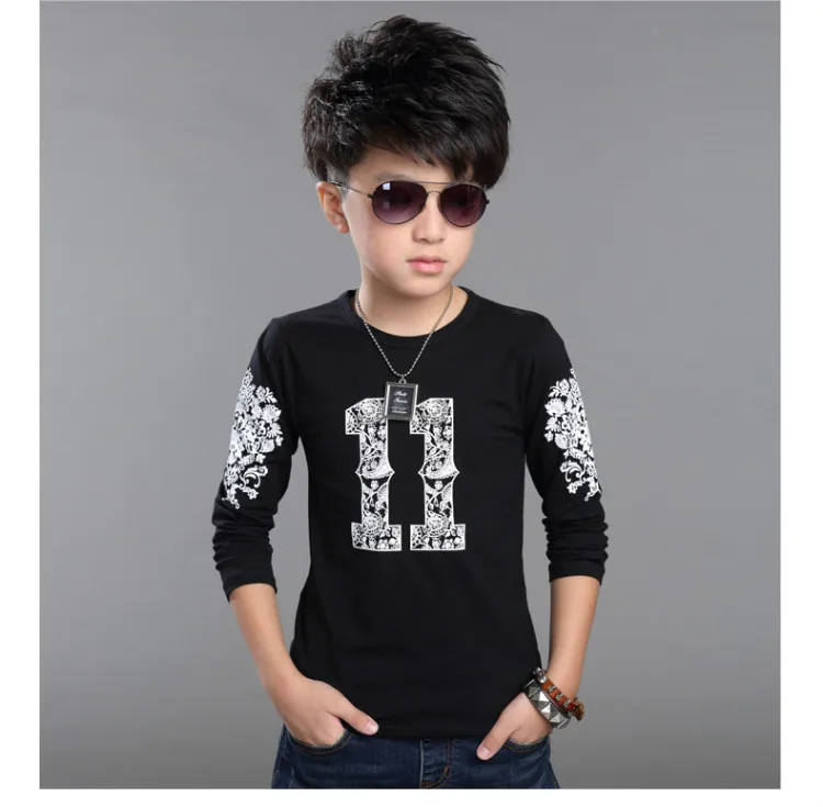 

2016 Fashion 100%Cotton Print Design Long Sleeve T-Shirts Tops Tees for 2-12 Years Kids Baby Boys Children free shipping