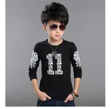 2016 Fashion 100%Cotton Print Design Long Sleeve T-Shirts Tops Tees for 2-12 Years Kids Baby Boys Children free shipping