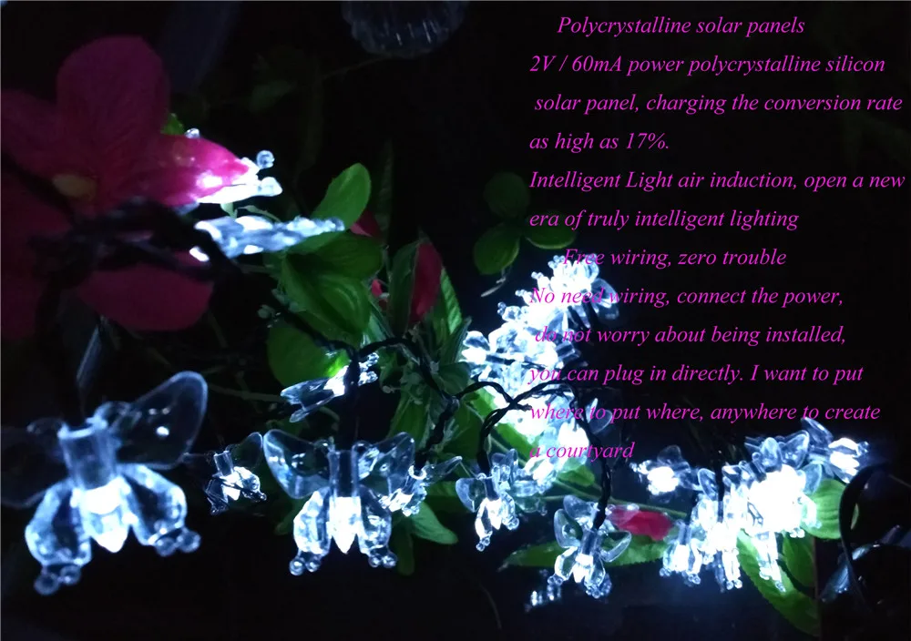 Solar garden animals butterfly string lights (6)