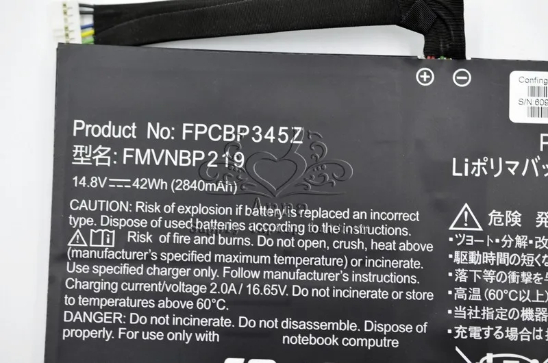 JIGU FPCBP345Z ноутбук Батарея для Fujitsu LifeBook UH572 UH552 ультрабук FMVNBP219 FPB0280 FPCBP345Z 14,8 V 2840 мА-ч