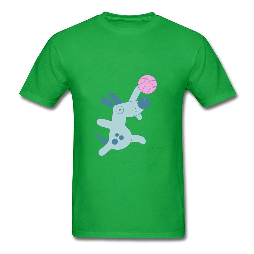 Puppy playing basketball 11098 100% Cotton T-Shirt for Men Short Sleeve Tees Newest NEW YEAR DAY O Neck Tee Shirt Printed Puppy playing basketball 11098 green