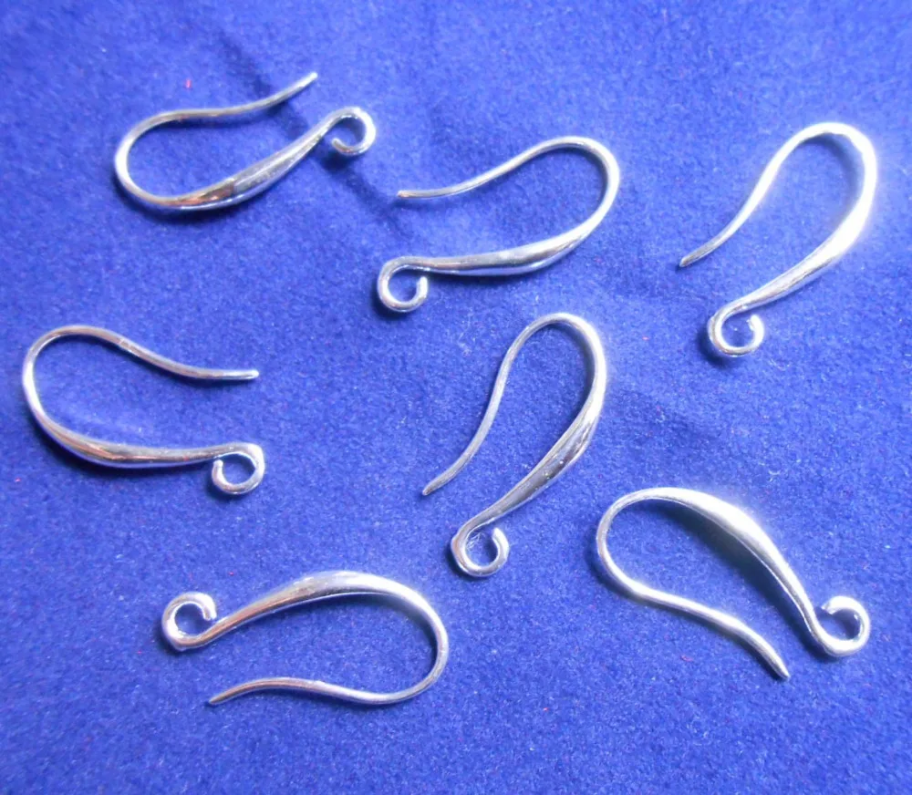 

FREE SHIPPING 10PCS Jewelry Findings 925 Silver Plated Pinch Bail Ear Wire Hook Earring 01