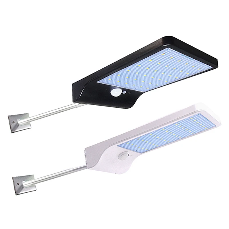 

36 LED Street Solar Gutter Lights Wall Sconces with Mounting Pole 36LED Outdoor Motion Sensor Detector Light for Barn Porch Lamp