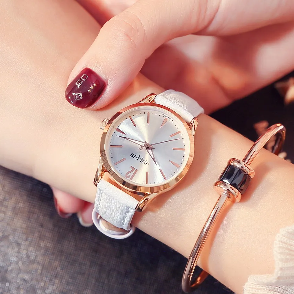 

JULIUS 2018 Brand Luxury Women Watches Bracelet Leather Ladies Quartz Watch Fashion Casual Female Gold Clock Relogio Feminino