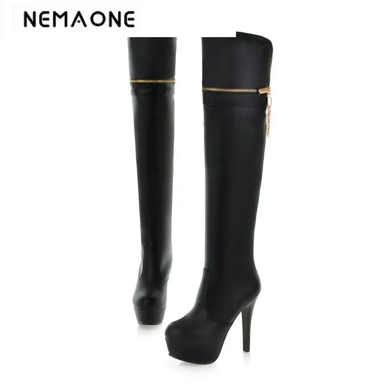 

2018 Sexy Black Suede Over The Knee Boots Women Brand Ultra High Heels Boots Platform Thin Heels women Boots