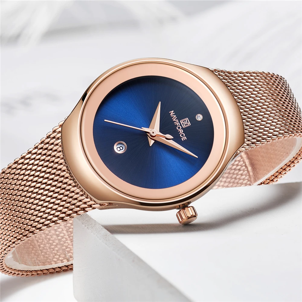 NAVIFORCE женские часы модные наручные роскошные браслет Relogio Feminino|Кварцевые часы| |