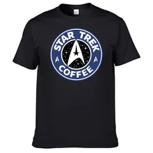 Star Trek Coffee Mens T Shirt 2016 Summer New Cotton Tops Brand Clothing Tshirt Homme Round Collar Black T-shirt Plus Size 3XL