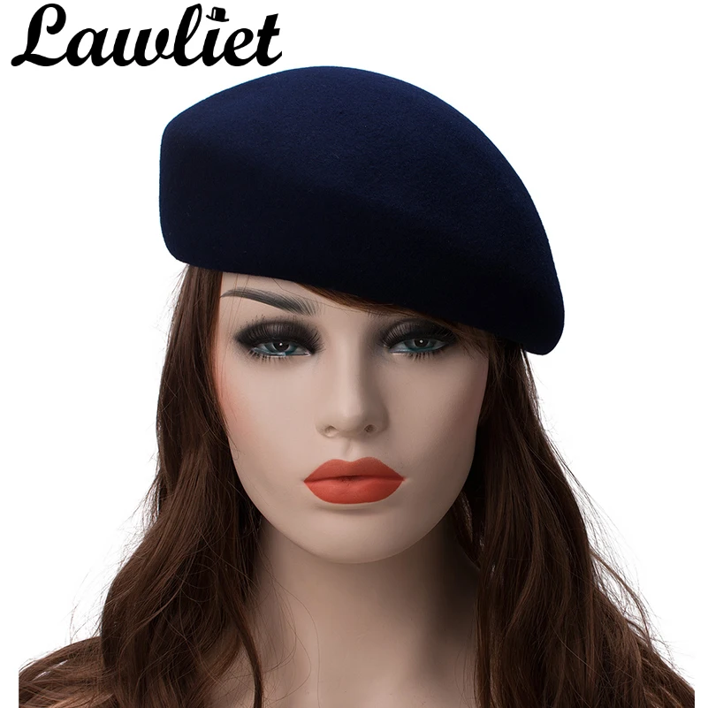 Skup Wysokiej jakości beret czapka stałe kobiety mężczyźni Unisex 100% wełna czuł pochylenia zimowe berety kopuła i same Boina Feminino kapelusz artysta płaska czapka