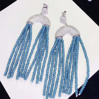 

one pair green jade roundel faceted 4*2mm tassle hook earrings 60mm wholesale beads FPPJ