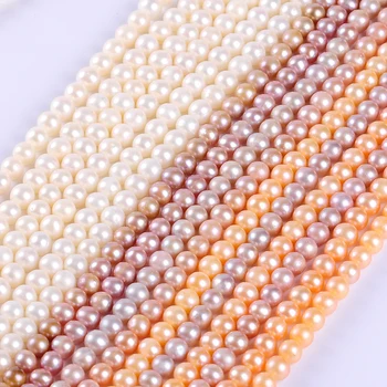 

1pack/lot 6-7mm AAA 3 colors quality round Ball Natural freshwater Pearl spacer Loose Beads DIY for Jewelry bracelet necklace