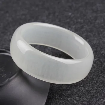 

Authentic natural Afghan white bracelet female section 53-64MM jade round bracelet jade wrist strap with certificate