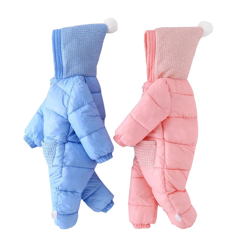 Костюм для скалолазания для маленьких мальчиков и девочек новое осенне-зимнее хлопковое пальто для новорожденных пуховые теплые куртки, одежда для детей, костюм с капюшоном