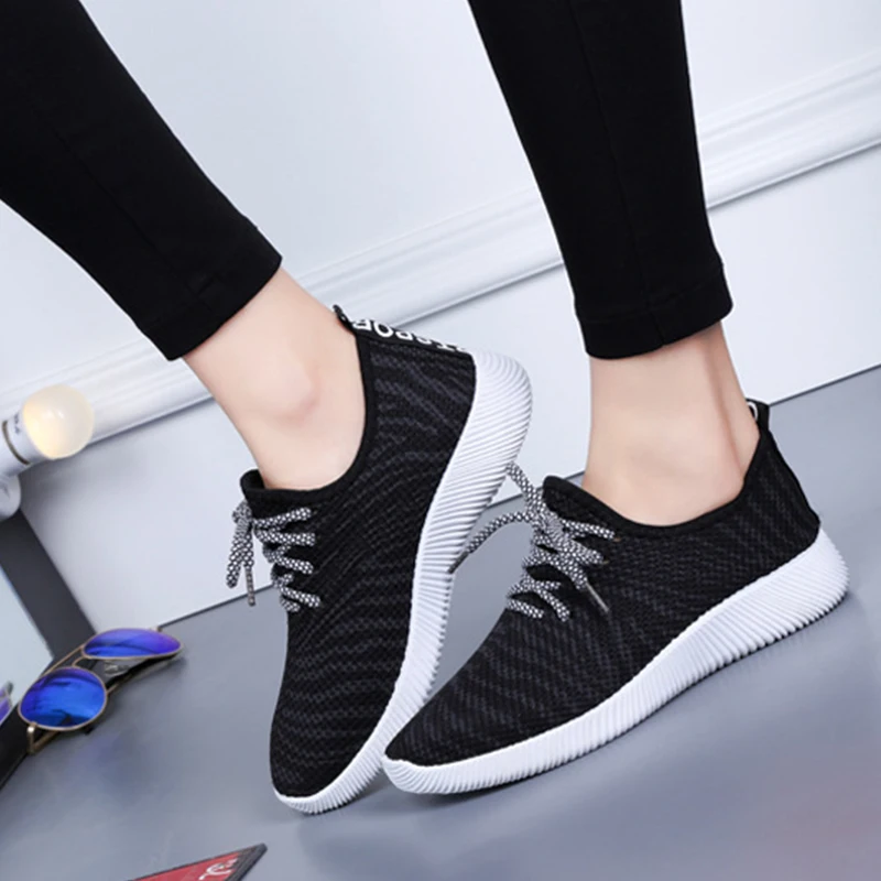 Summer Breathable Air Mesh Women's Lightweight Lace Up Casual Shoes ...