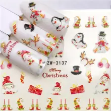 WUF стикер для ногтей искусство украшение слайдер веселая Рождественская елка шляпы клейкие наклейки для маникюра Лак аксессуары лак фольга