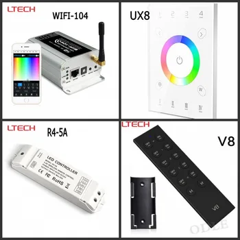 

UX8 WIFI-104 V8 R4-5A 2.4Ghz UX8 RGBW Touch Panel Controller DMX512 WIFI-104 controller V8 remote R4-5A wireless receiver LTECH
