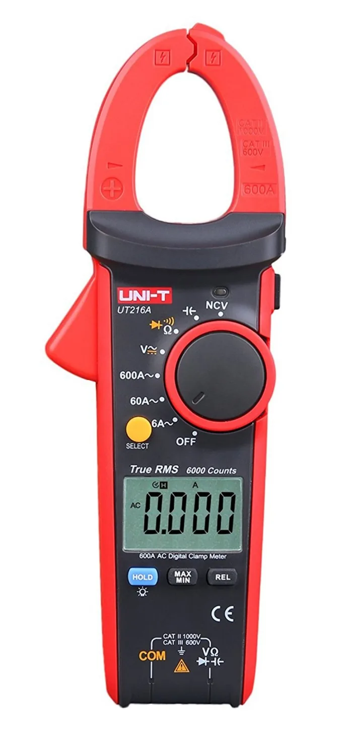 

UNI-T UT216A 600A Digital Clamp Meters DC Current NCV Tester V.F.C Diode LCD Display Work Light AUTO Range Multimeters