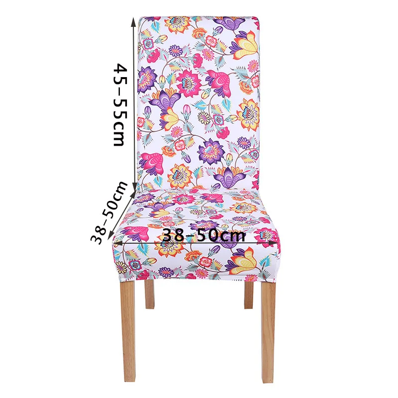Простой Цветочный геометрический чехол для кресла спандекс стрейч столовая чехлы для сидений животных съемный Кухня Офис эластичные чехлы