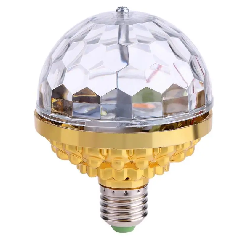 

6W 110V -240V Rotating Crystal Magic Ball RGB LED Stage Light Bulb for Party Disco DJ Par Effect Light 2018 New E5M1