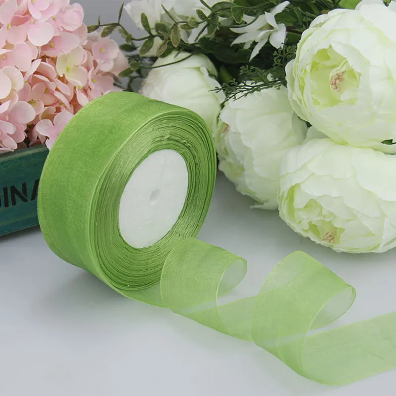 4cm 45meter Crystal Organza Ribbon Roll Invitation Card Gift Box Packaging Ribbon Sewing Craft For Home Wedding Party Decoration