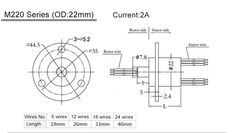 OD 22 мм 6 схемы сжатое Контактное кольцо золото к золото контакт с фланцем для 360 градусов Поворотный повернуть оборудование