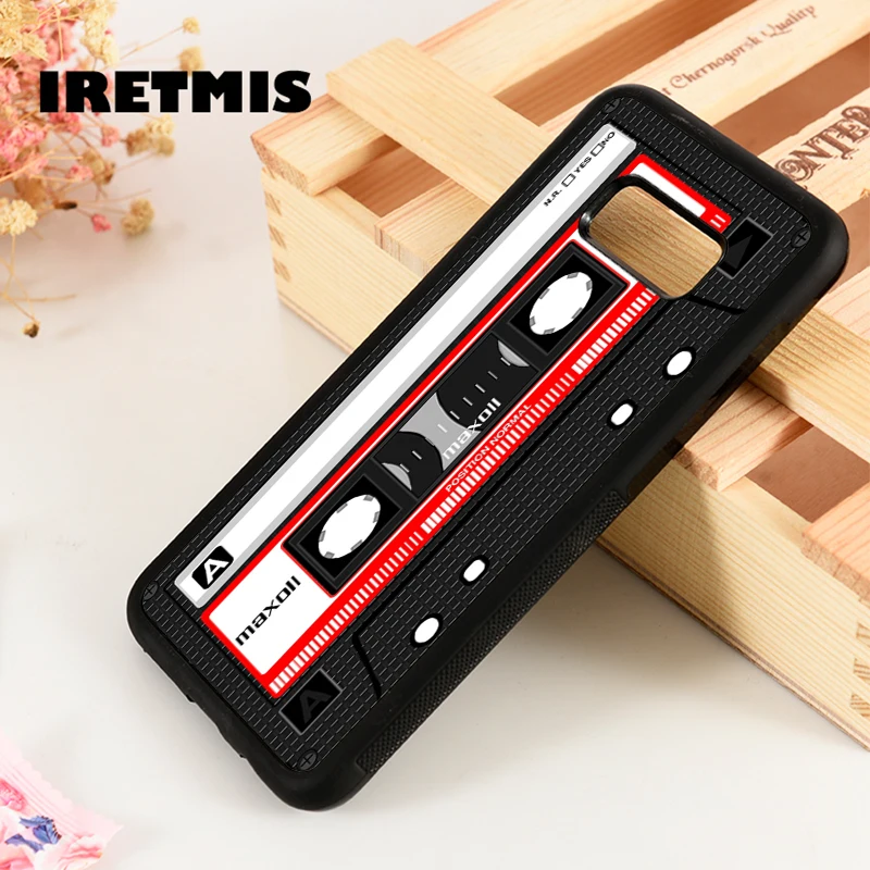 

Iretmis S3 S4 S5 Silicone phone case cover for Samsung Galaxy S6 S7 S8 S9 edge plus Note 3 4 5 8 9 Retro Style Cassette Pattern