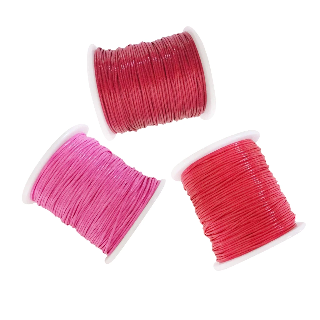 3 Rolls of 80 Meters Waxed Nylon Cord String for DIY Jewelry Making Necklace Bracelet Earrings Thread for Handmade Crafts 1mm 