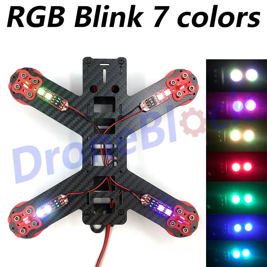 

FPV Racing Drone QAV180 210 250 RGB LED RC Multicopter 450 frame navigation light with BEC hexcopter 5V 7 colors