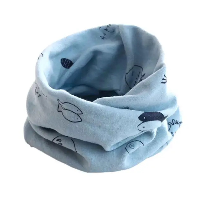 Scarves Kid Multi Use Small Fish Printing Cute Scarf for Baby Head Scarf Bandanas Ponchos And