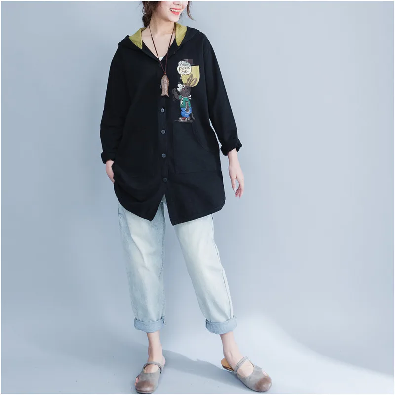 Размера плюс 4XL Демисезонный Для женщин Модная стильная футболка с изображением персонажей видеоигр Болеро Топы женские туфли, плоская подошва, большие длинные хлопковая верхняя одежда; размеры Куртка-кардиган пальто