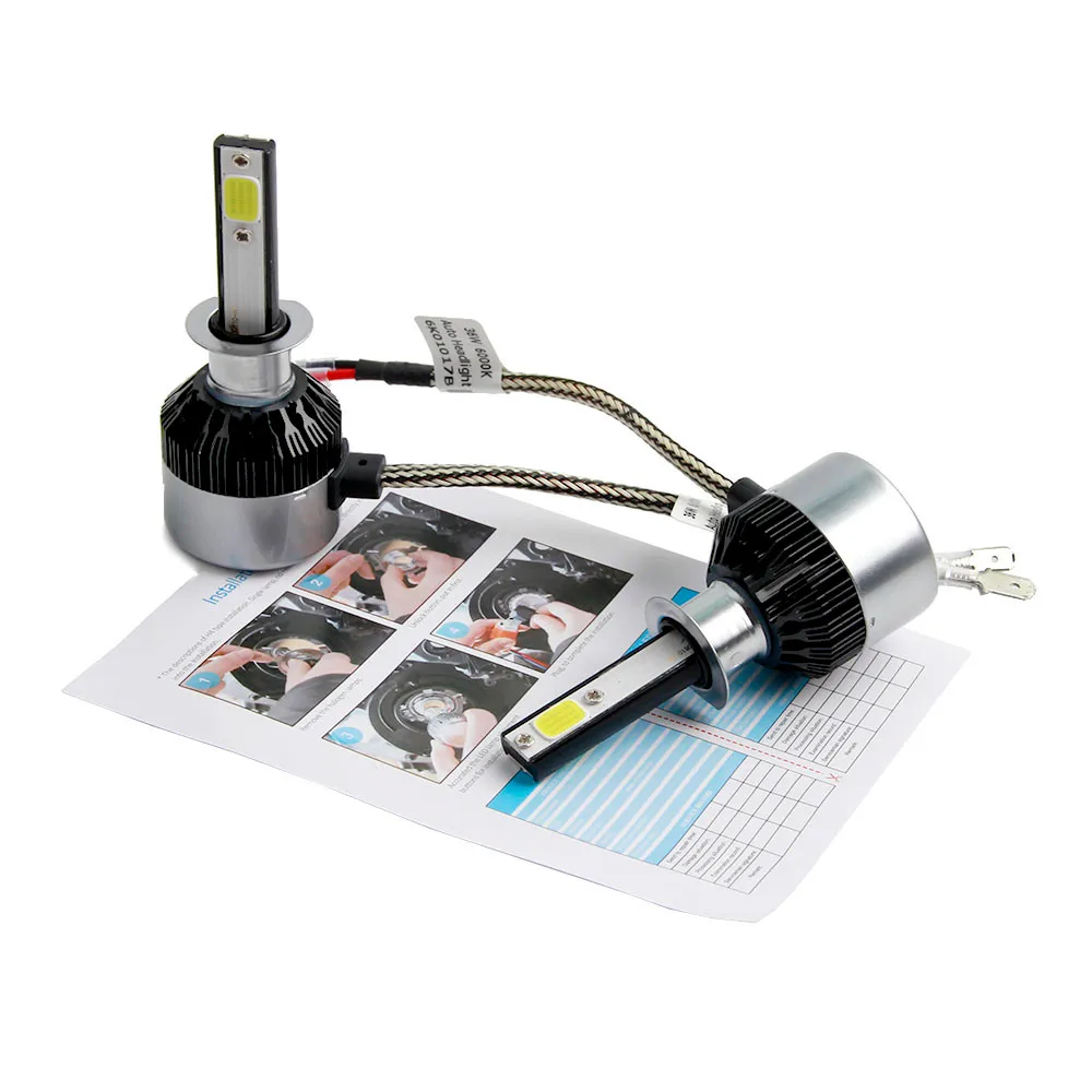 H1 72W 8000LM LED Headlight Conversion Kit Car Beam Bulb Driving Lamp 6500K (2)