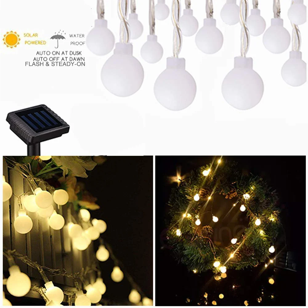 Solar Rattan Balls Led String Fairy Lights Luminaria Outdoor Garland Indoor Home Christmas Wedding Party Decoration Night Lamp | Освещение