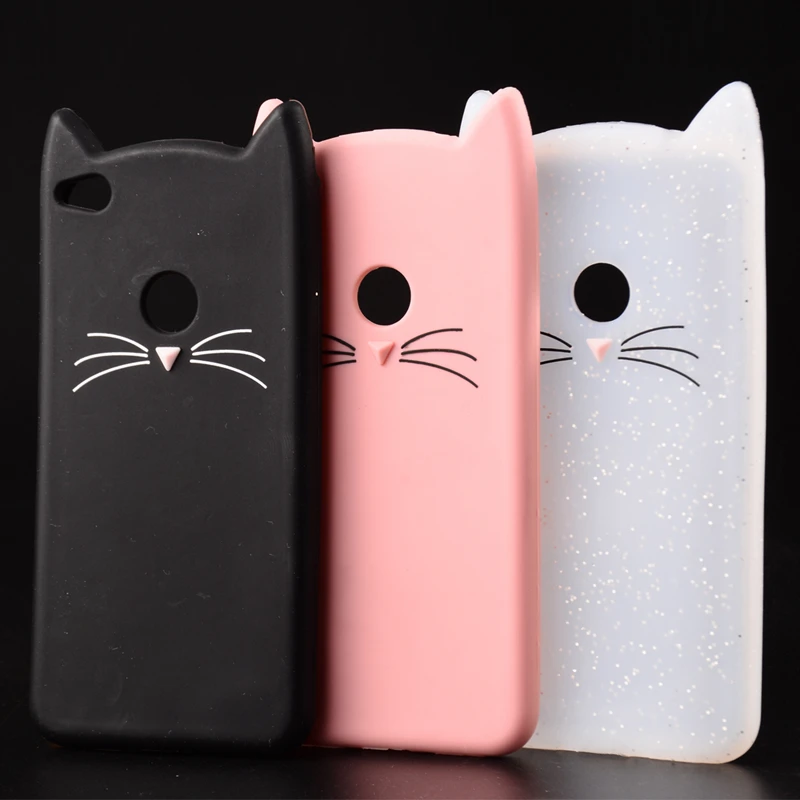 Cat Phone Case For Huawei P8 Lite 2017 Case P9 lite Cover 3D Cute Cartoon Silicone TPU Black Cat Ear Case For HuaweiP8 lite Capa (3)