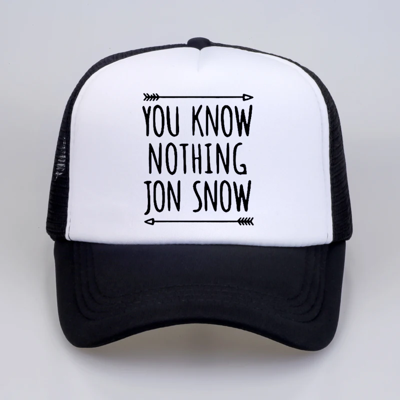 

Games Thrones CWLSP 2018 Summer Men Women hat You Do not Know Nothing Jon Snow Printed Letter Baseball Caps