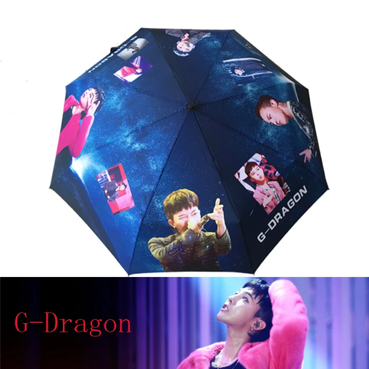 16 Bigbang Asia Tour Cartoon Folding Sunshade Umbrella Fans Support G Dragon Umbrellas Umbrella Bottle Umbrella Gunumbrella Rose Aliexpress