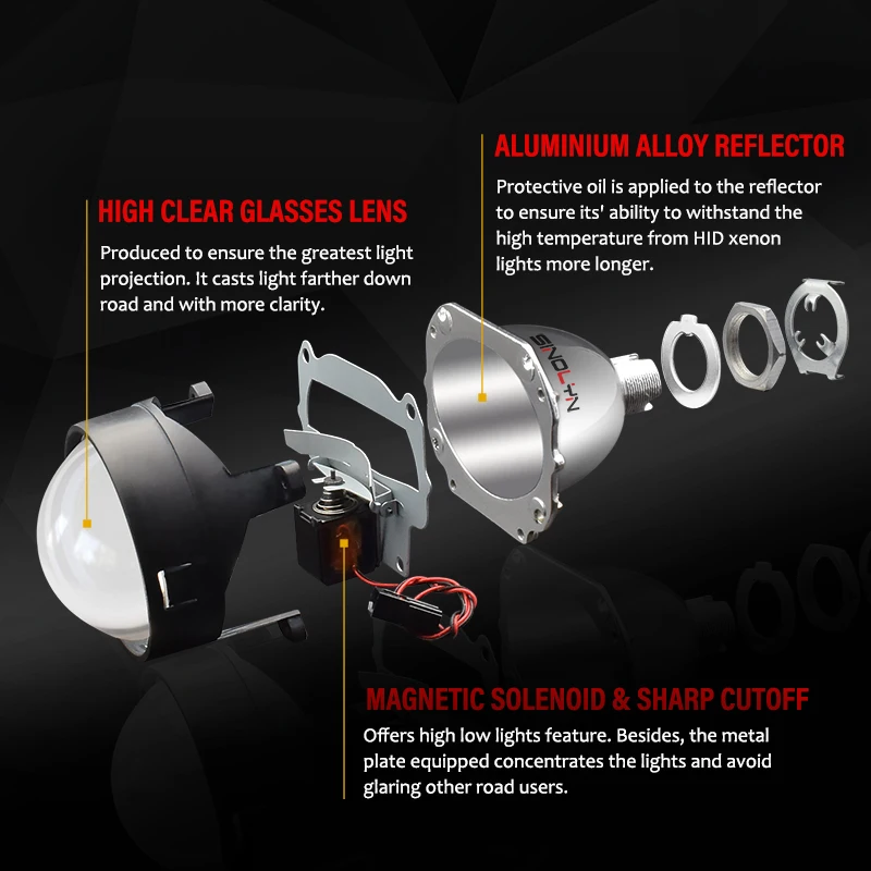 Sinolyn Ангел Дьявол глаза HID проектор фары линзы биксенон 2,5 WST объектив для H7 H4 автомобильные аксессуары DIY Настройка использования H1 ксенон