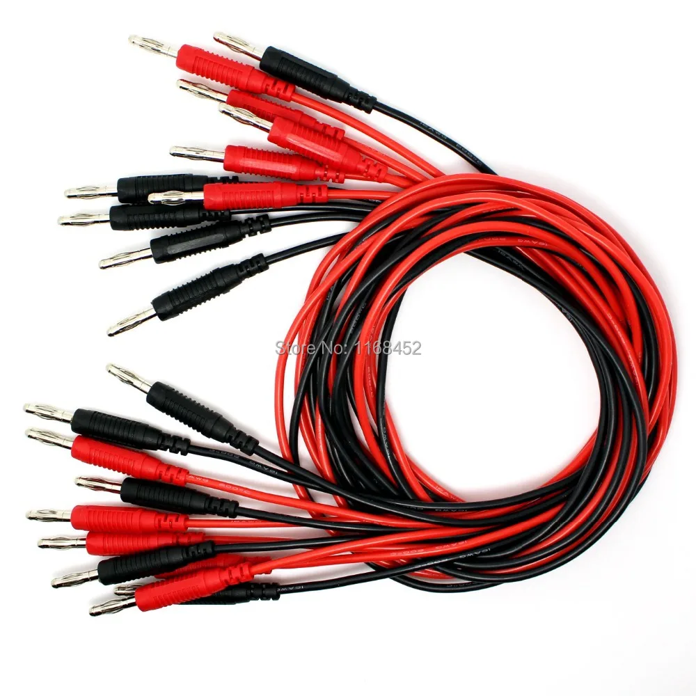 

TL200 1.0meter High Quality 16AWG flexible silicone 4mm banana Plug Patch Cord Test Lead