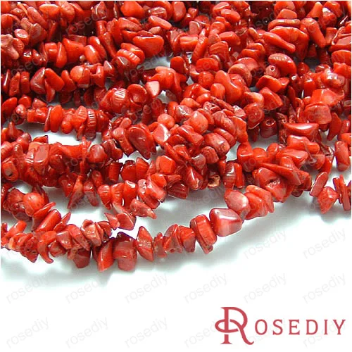 

(13383)Jewelry Bead Making Findings Expand length:85-90CM Dyeing Red Coral Chips 1PC