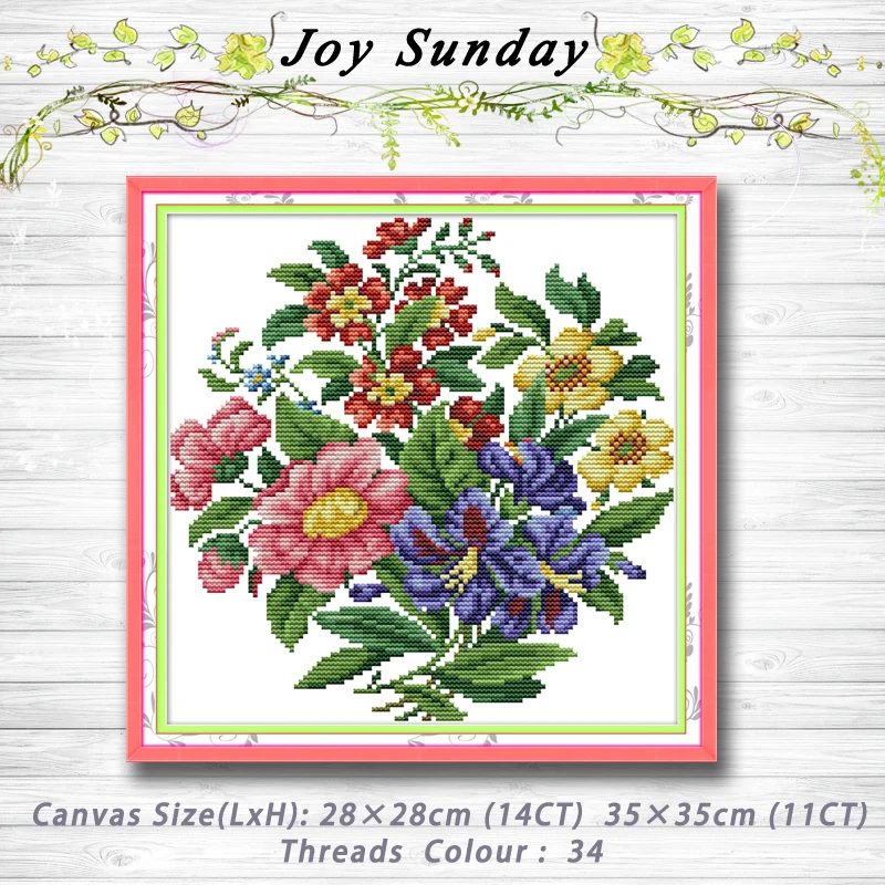 

Beautiful bouquet colourful decor painting 14CT 11CT counted cross stitch kits embroidery sets Needlework Sets Home Decoration