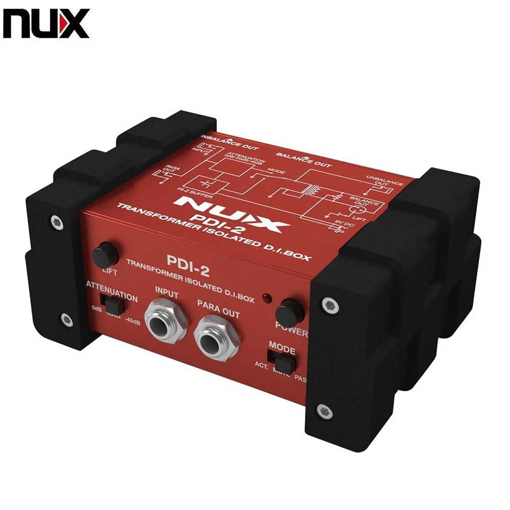 NUX PDI 2 Guitar Bass Direct Box Transformer Isolated DI Box with