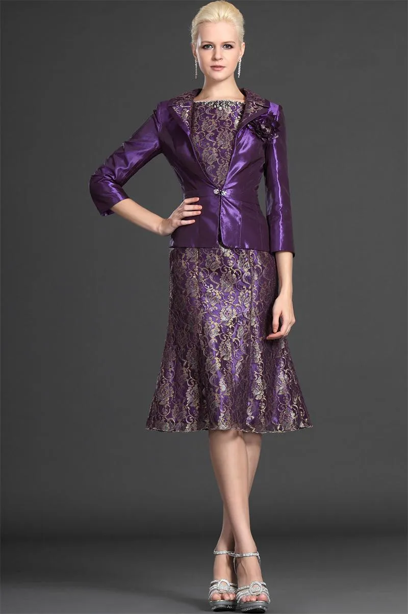 A-line-2knee-length-three-quarter-short-lace-purple-gorgrous-plus-size-wedding-guest-outfits-purple