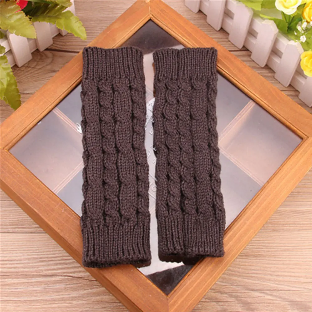 Women Gloves Stylish Hand Warmer Winter Gloves Women Crochet Knitting Mitten Warm Fingerless Gloves 7 Colors