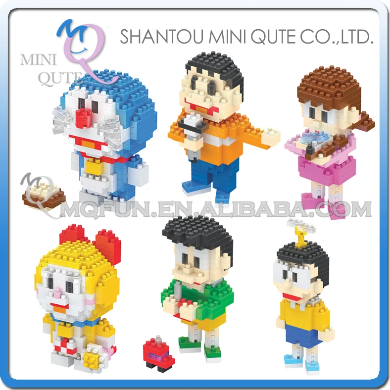 Оптовые 30 шт. игрушки хобби мини блоки Kawaii Doraemon аниме мультфильм Micro строительного кирпича игрушки для детей развивающие игрушки