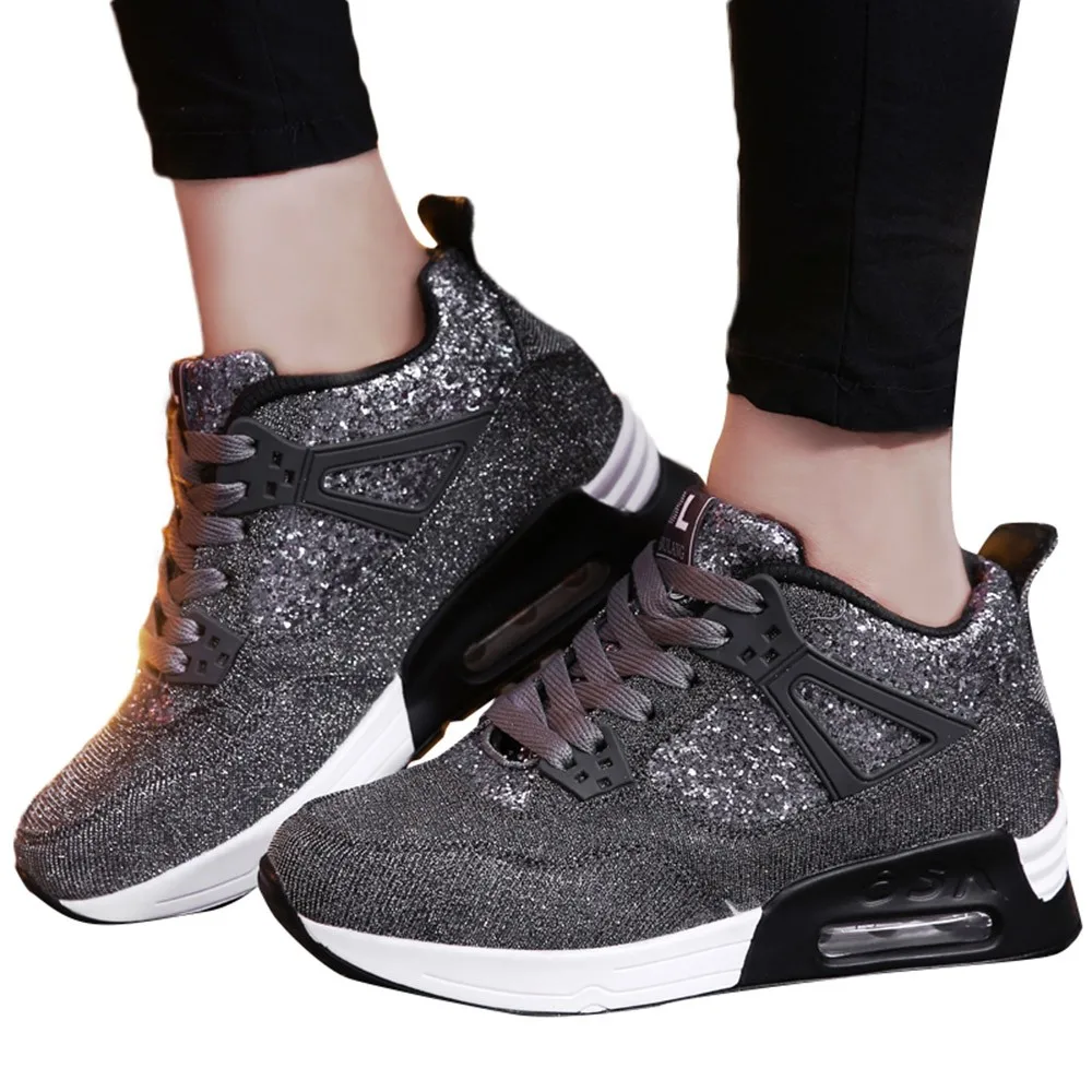 

CHAMSGEND Women's Style Increased Casual women's shoes wear sports shoes students fashion comfortable wild running shoes
