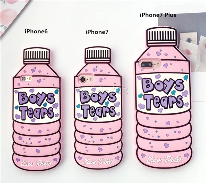 Чехол «Boys Tears» с милой бутылкой для iPhone X, мягкий силиконовый чехол для задней панели телефона, резиновый чехол для iPhone 5, 5S, SE, 6, 6 S, 7, 8 Plus, 8 Plus, iPhone, чехол