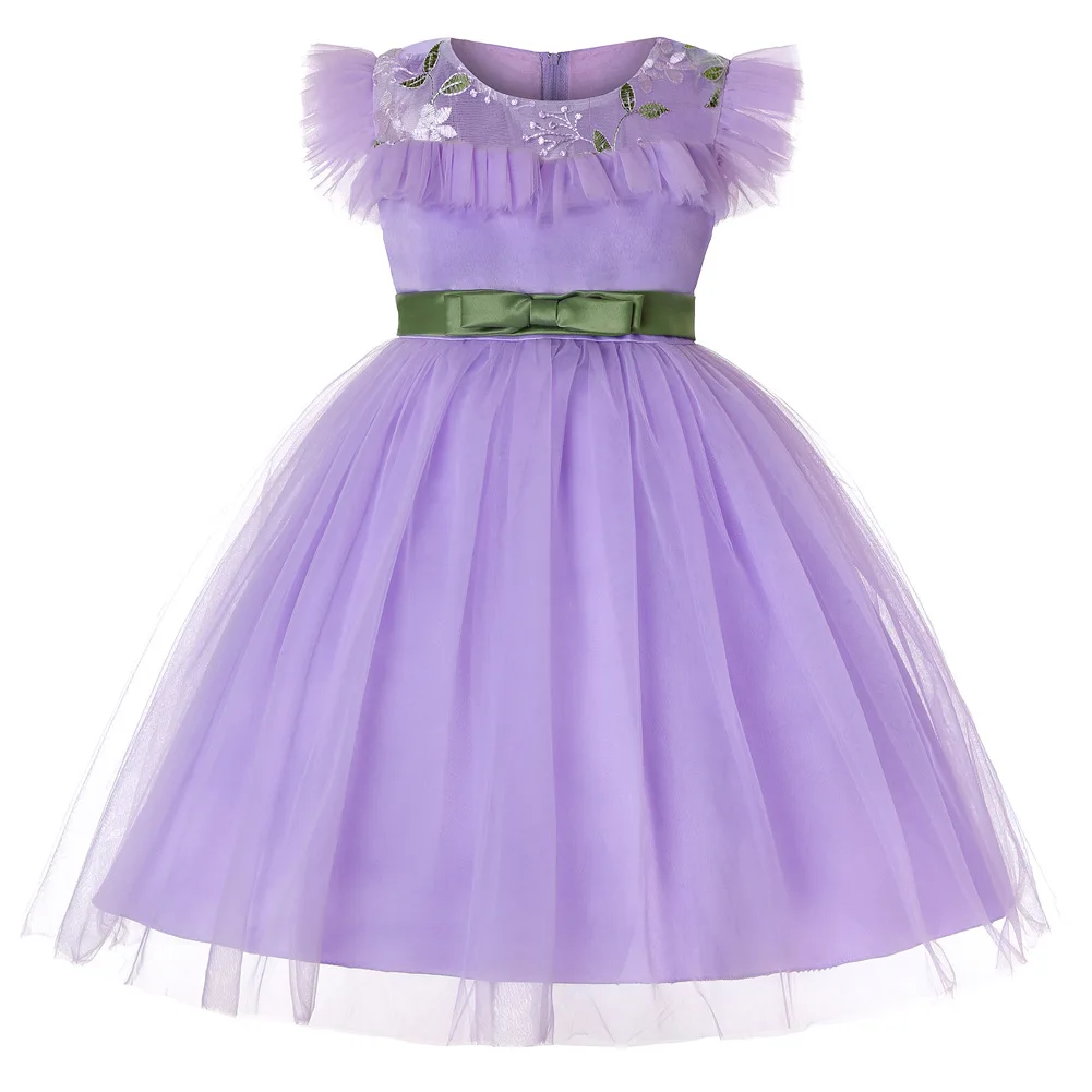 Vgiee/Детские платья для девочек, рождественские платья принцессы г. Вечерние платья для девочек от 10 до 12 лет, платье с круглым вырезом CC086 - Цвет: Purple