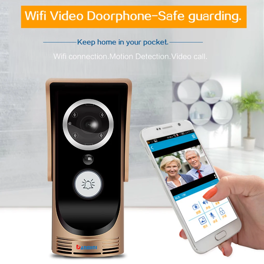 

Smart WiFi Video Doorbell Peephole Viewer Remote Unlocking Doorbell For Smart Home Security Monitoring