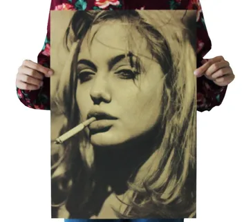 

Angelina Jolie Vintage Kraft Paper Movie Poster Map Home School Office Decor Art Retro Posters and Prints
