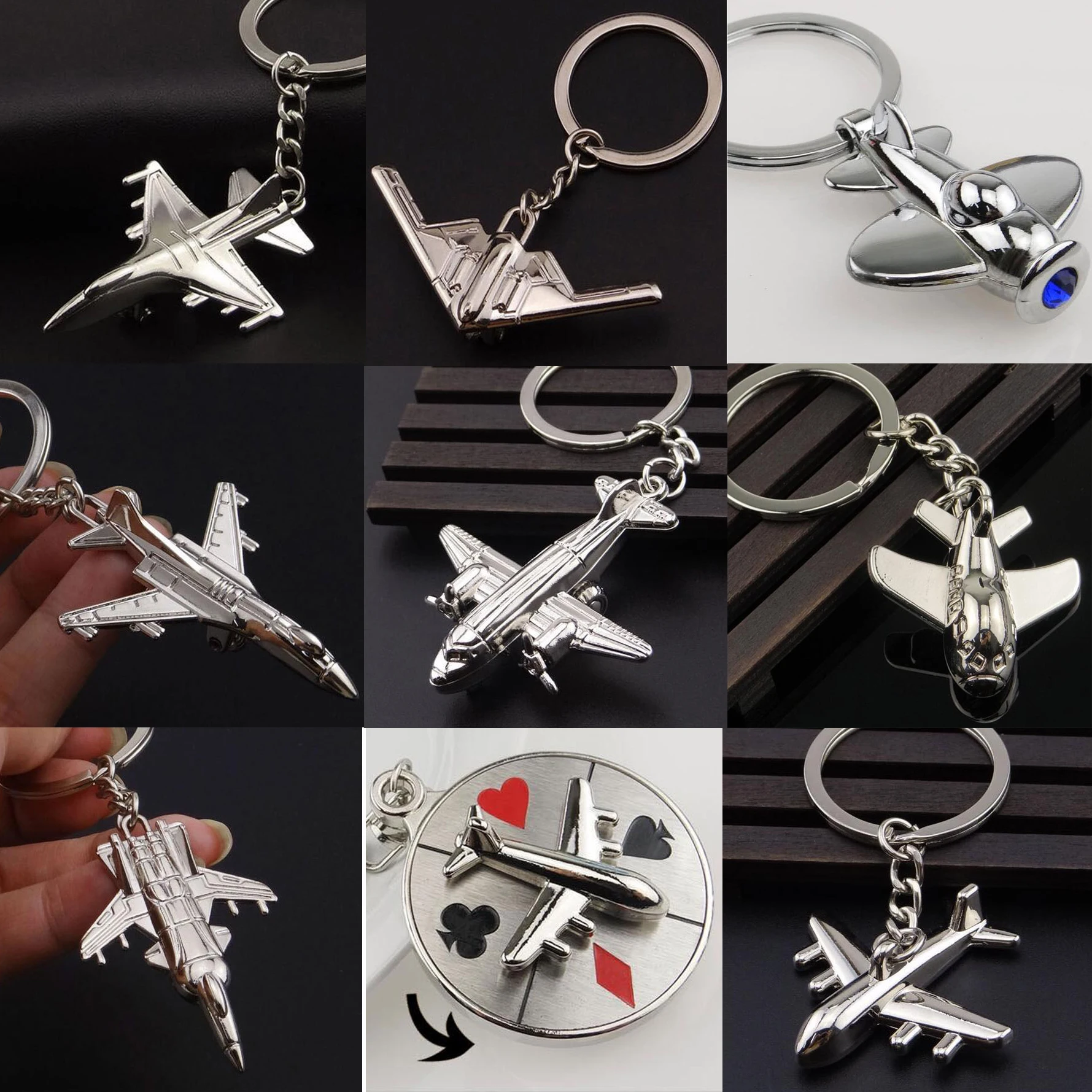 

Keychains For Men Car Bag KeyRing Air Plane Model Fighter Toy Air Plane Model Fighter Aircrafe Travel Fashion Gift