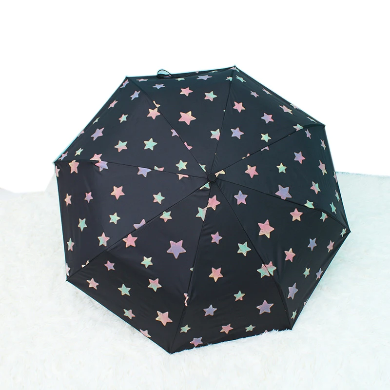 

Creative Star Three Folding UV-Protection Rain Travel Umbrellas Magic Changing Color After Water Woman's Umbrella for Man